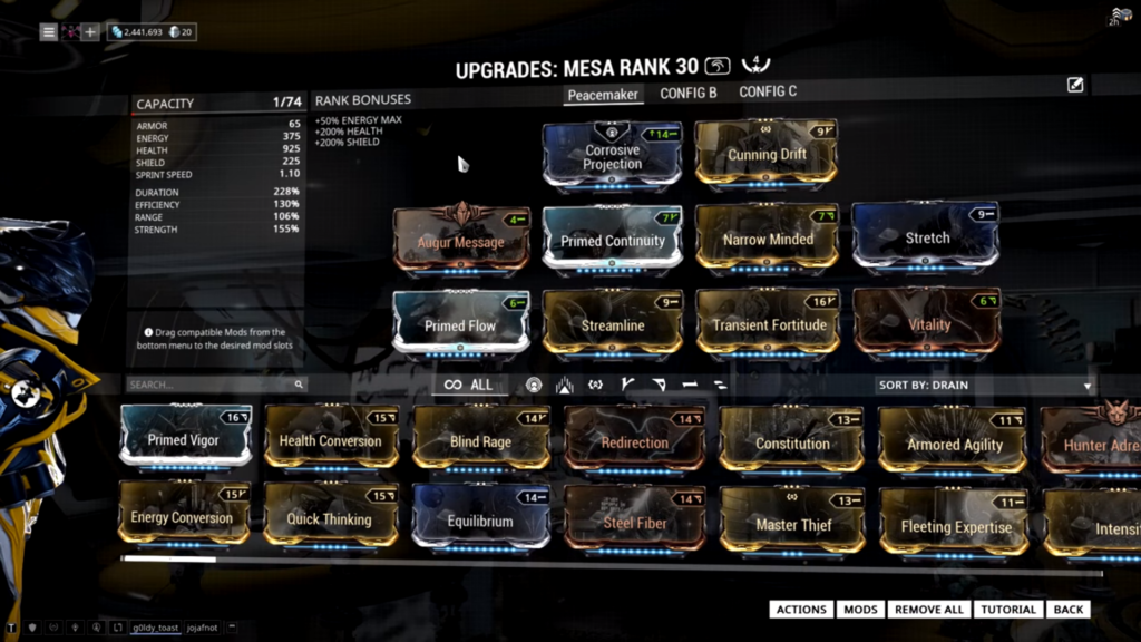 Mesa Peacemaker Build Warframe Mesa Peacemaker