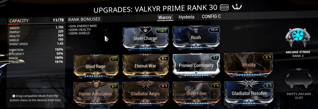 Valkyr Warcry Build Valkyr Eternal War Build Valkyr Prime Warcry Build