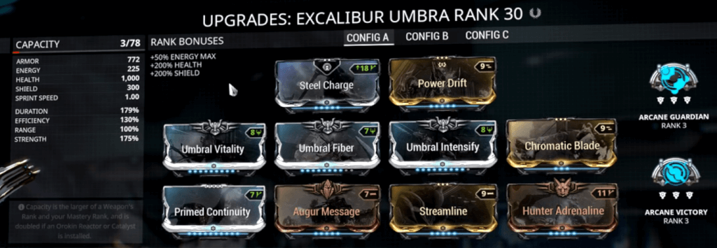 excalibur umbra build 2019