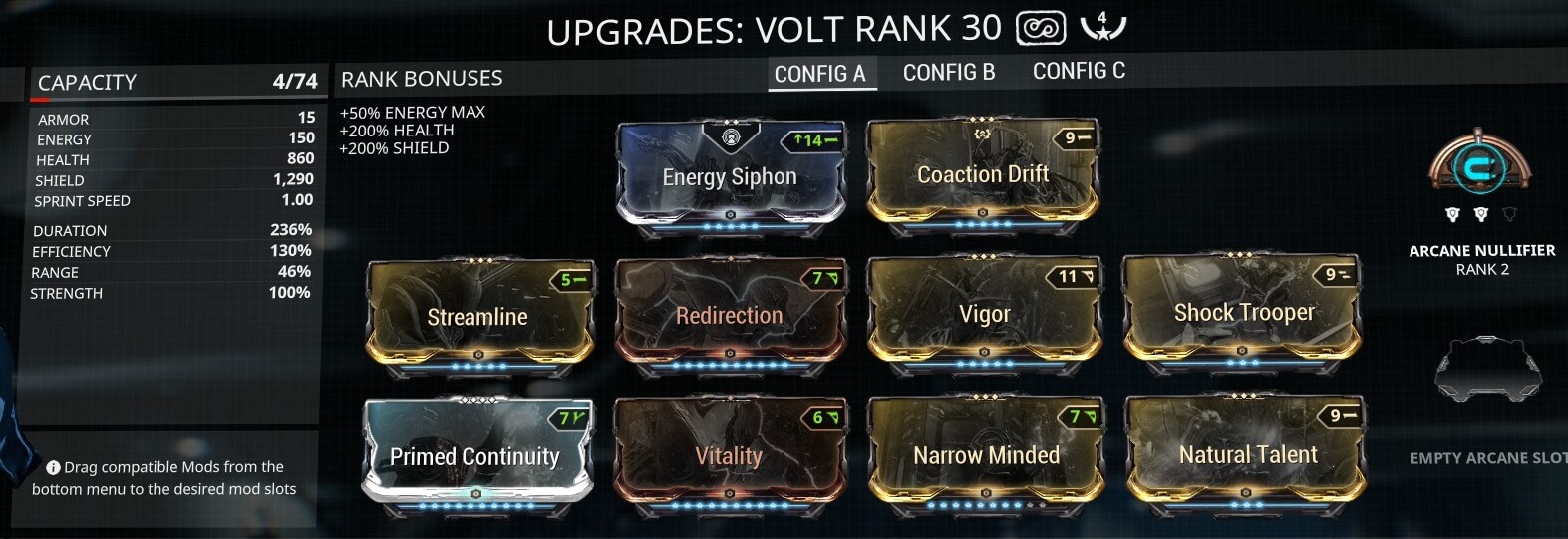 Warframe Volt Eidolon Hunter 4 Forma Build. 